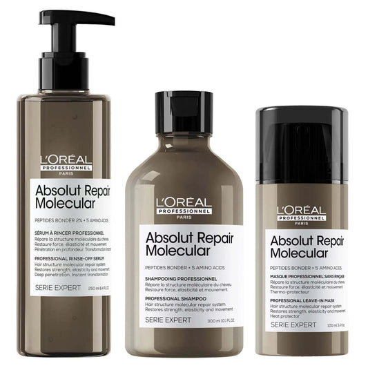 Kit Absolut Repair Molecular (Serum, Shampoo y Leave-in)